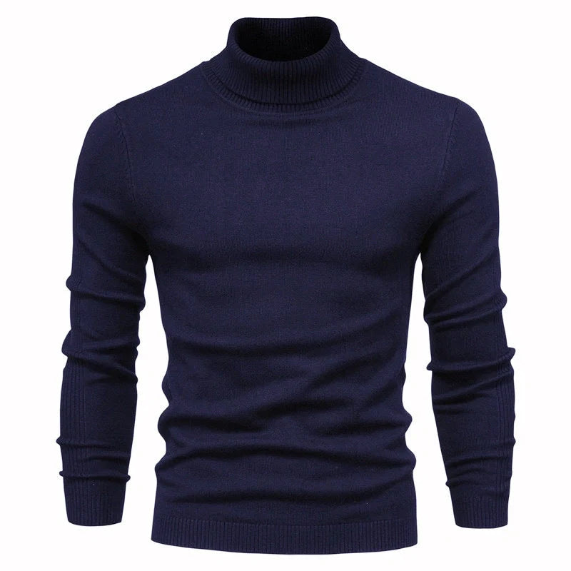 Men's slim fit turtleneck winter sweater in various colours