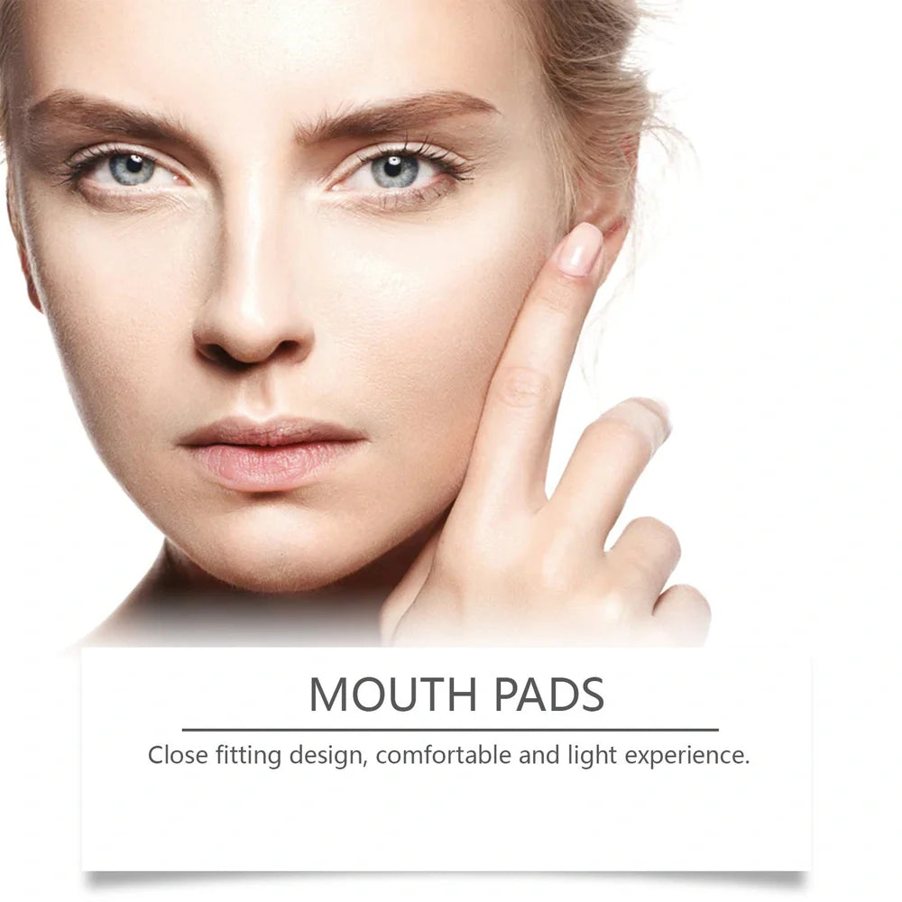 Two facial firming patches showing 4.7cm by 7.8cm dimensions with hyaluronic acid and collagen formulation