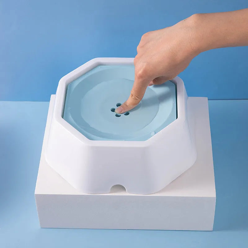Automatic floating pet water bowl for cats and dogs, PP, 23x23x8cm, in pink or blue