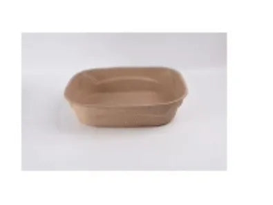 Brown disposable biodegradable cat litter box shown in three different size options