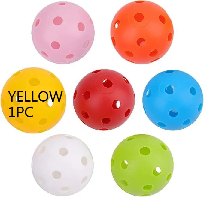 26-hole multi-colour golf practice balls in red, orange, blue, green, white, yellow with net pocket