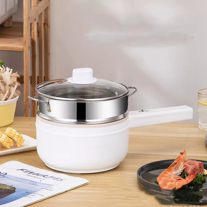 Multifunctional electric cooker with non-stick pot and glass cover
