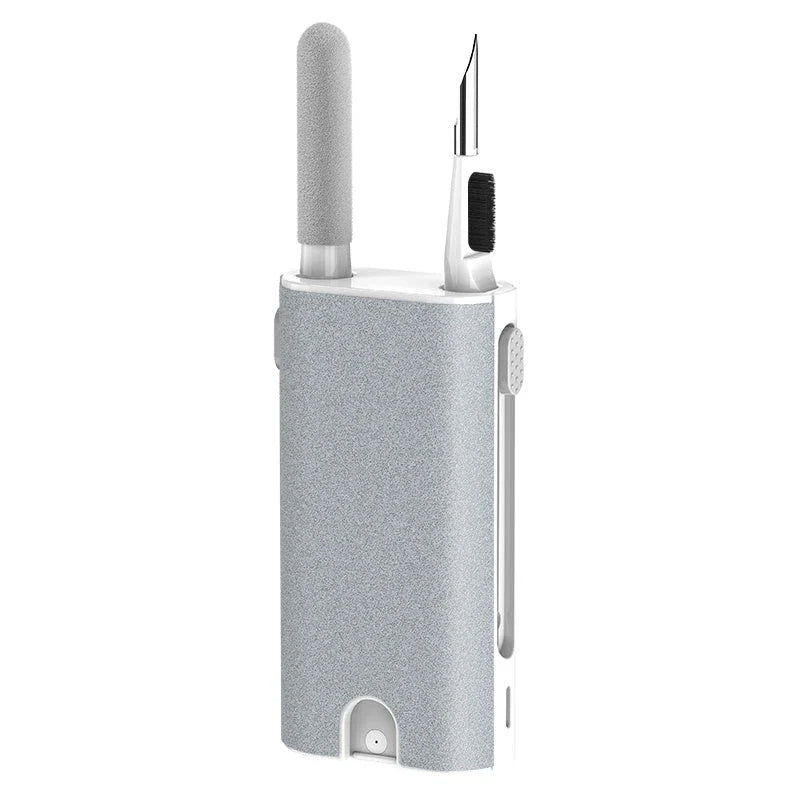 All-in-one smart screen cleaning kit with soft flocking sponge and high-density brush for effortlessly removing dust, smudges, and grime from electronic devices like phones, tablets, laptops, and more.