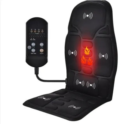 Black electric cervical vertebra massager with wireless remote control and Bluetooth connectivity