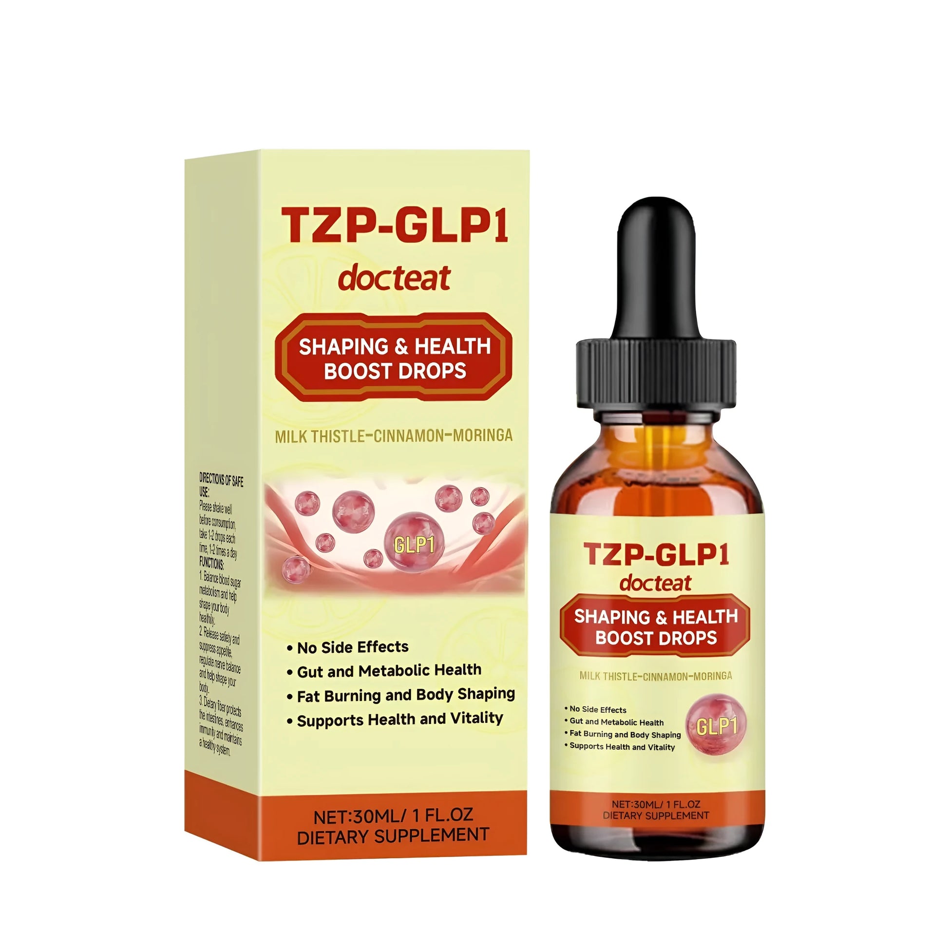 30ml bottle of Body Care and Health Drops liquid supplement with dropper.
