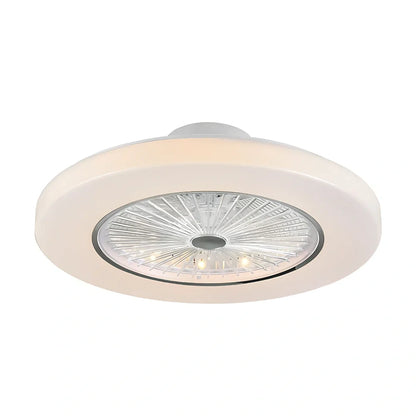 58cm European style overhead fan lamp with metal blades, acrylic shade, and remote for quiet air purification in living rooms