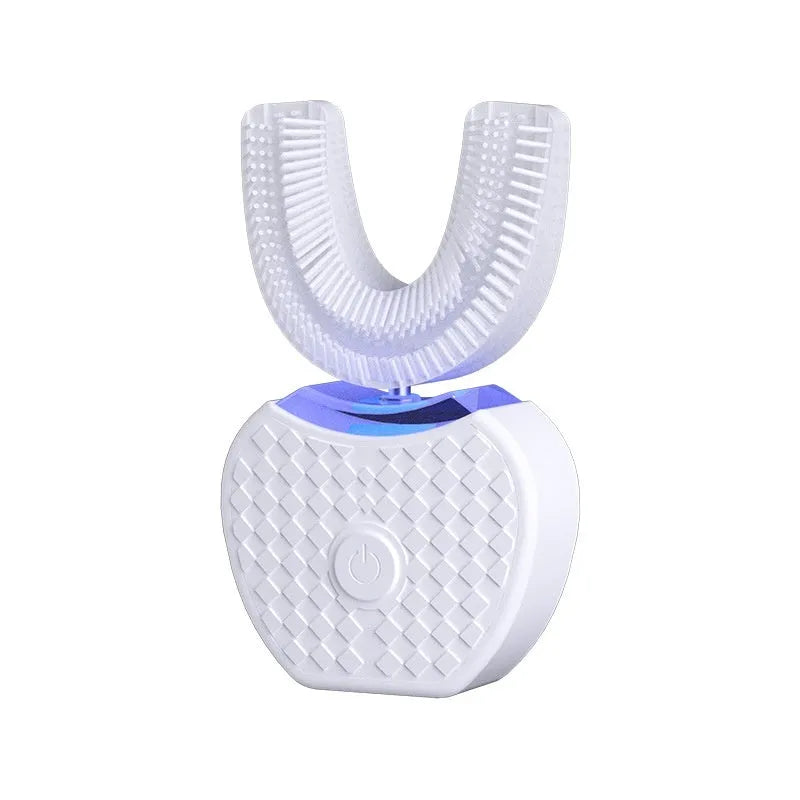 U-shaped rechargeable electric toothbrush in white, black, blue or pink with 3 gears and magnetic suspension motor
