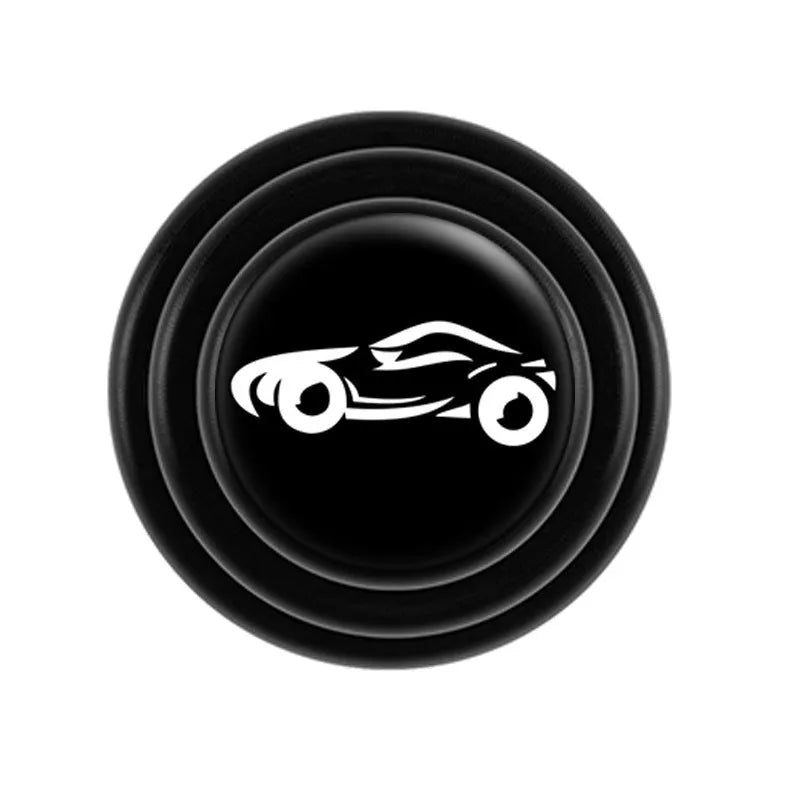 Silicone car door edge protector pads in black and luminous colours, 20mm diameter