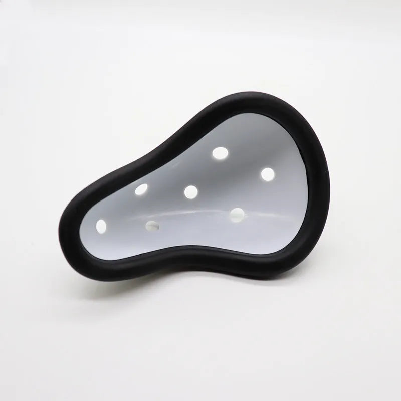 Genital protector sports gear for boxing, taekwondo, hockey, rugby, and Sanda with rubber construction in adult and children sizes for martial arts and contact sports safety equipment