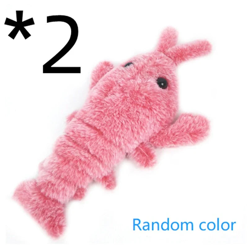 Energetic Leaping Lobster USB-powered pet toy with 3-mode swinging tail motion