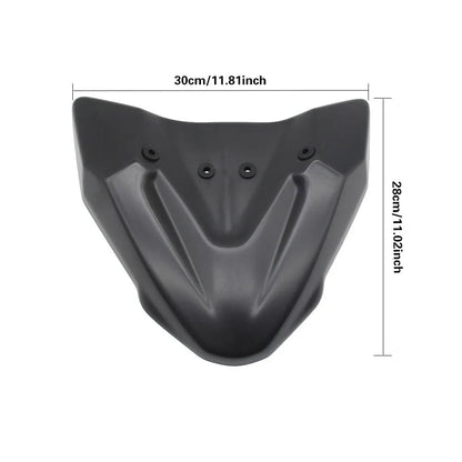 Black ABS plastic fixed front wing for KTM 390 and 790 Adventure motorcycles.
