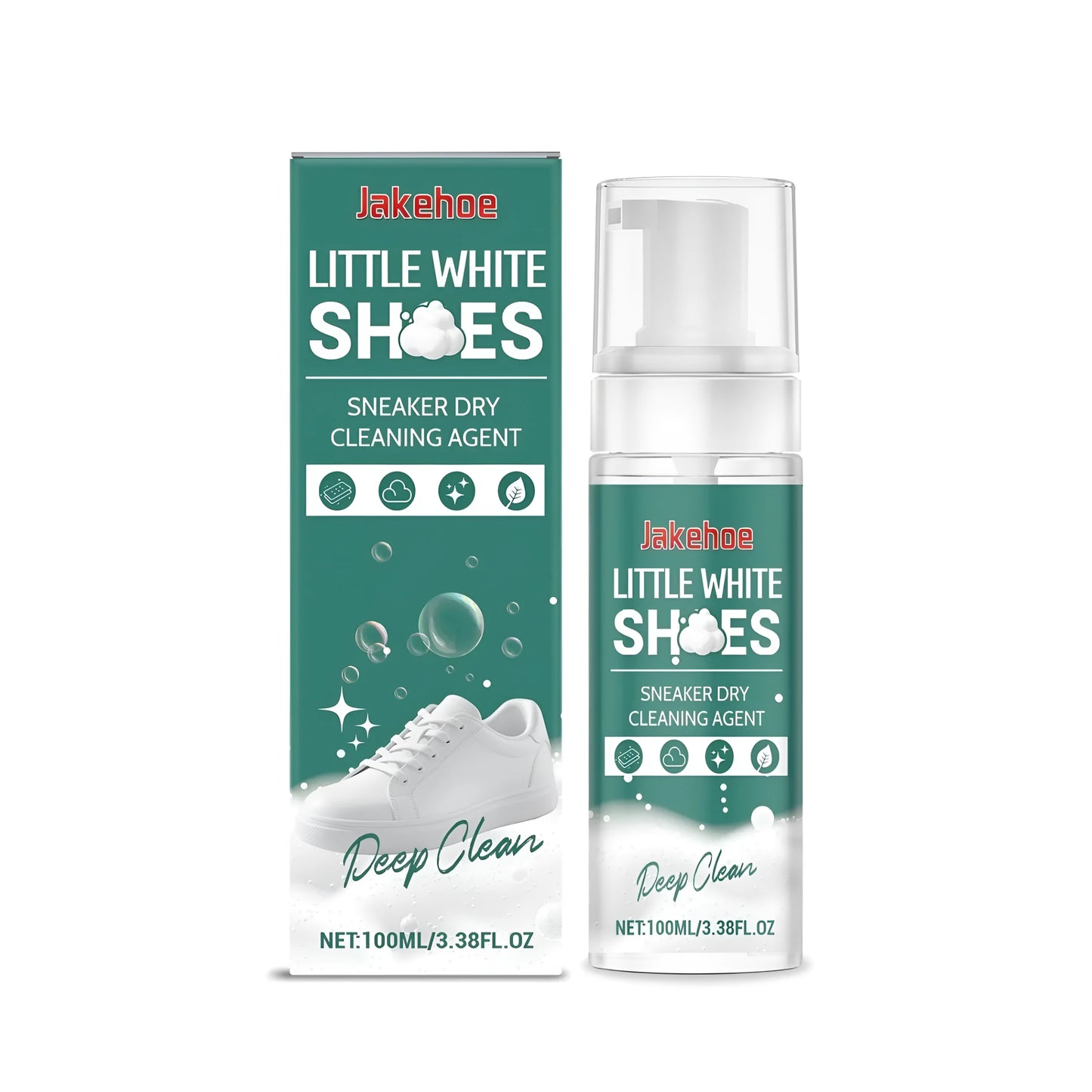100ml sneaker dry cleaning agent bottle with white foam cleaner for canvas trainers