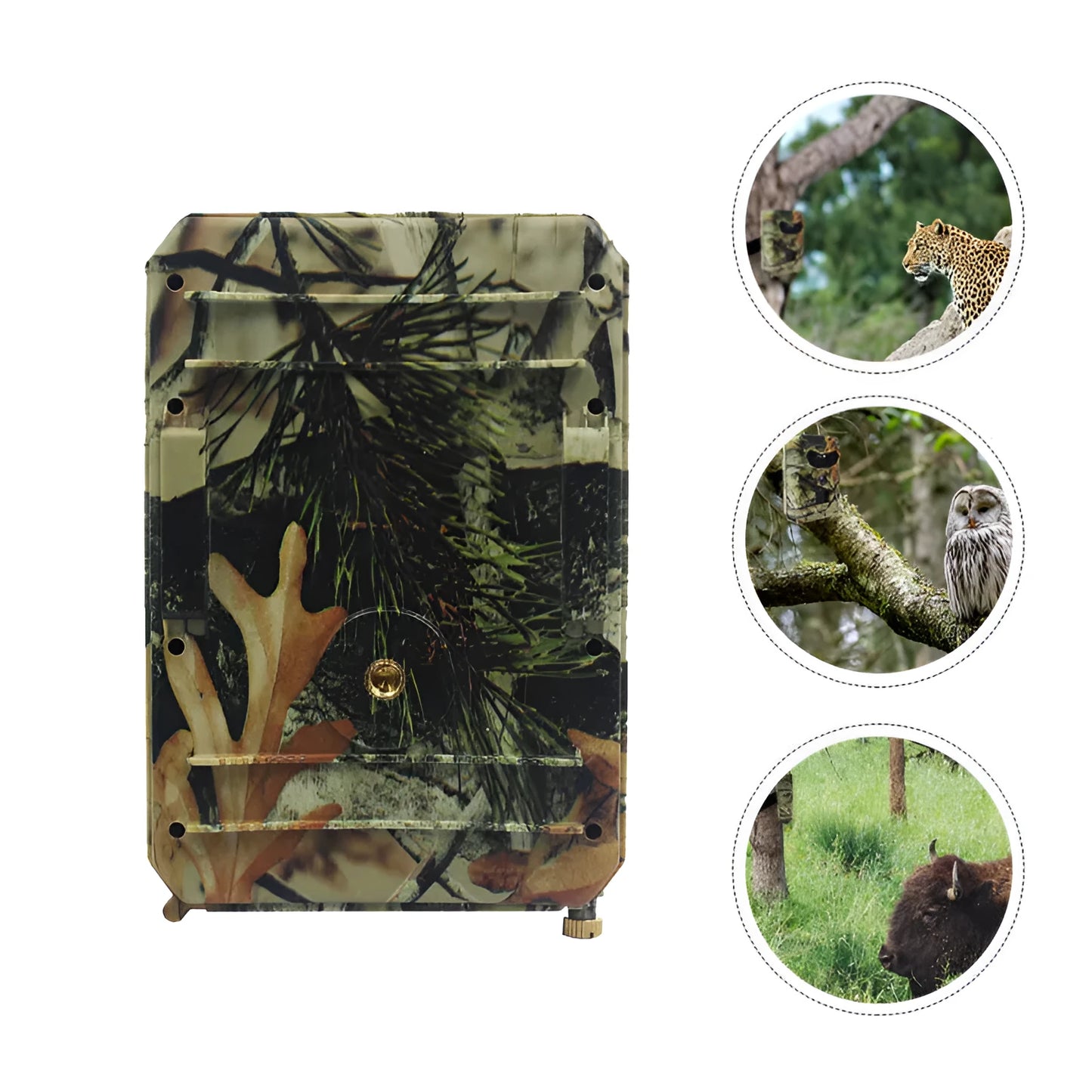 Yellow brown 16MP hunting game camera with infrared night vision and outdoor waterproof rating
