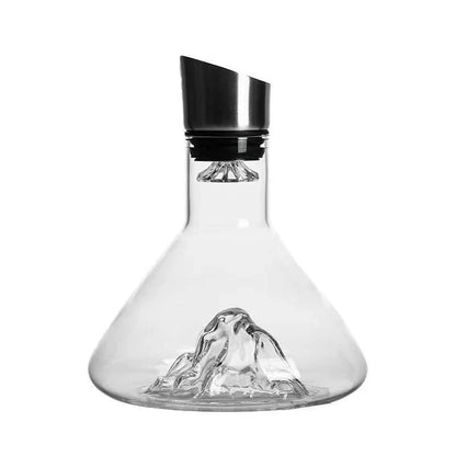 Elegant lead-free crystal glass wine decanter with iceberg-inspired design, enhancing the flavor and aroma of your favorite wines