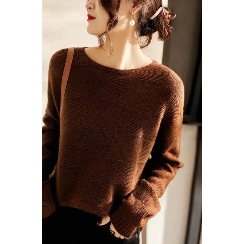 Seamless loose knit pullover jumper in green, orange, coffee, purple or black, sizes S to XL