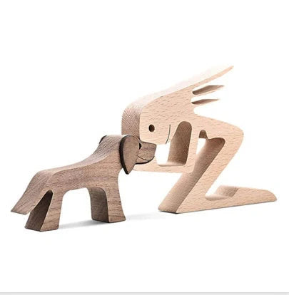 Nordic style wooden office desktop ornament with polished finish and bionic animal design