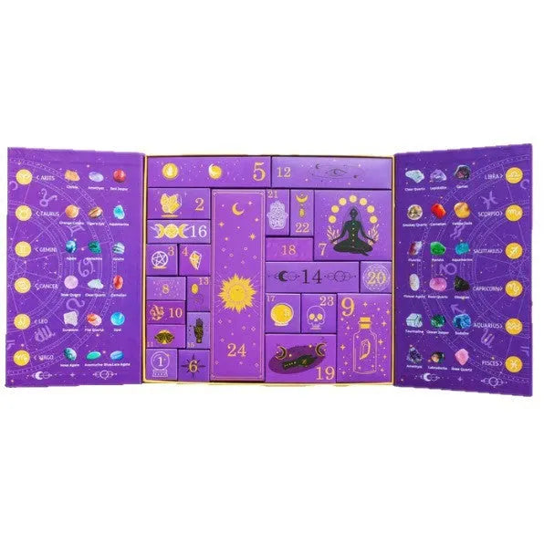 Halloween crystal countdown gift box with compartments, 33.5cm wide, made of paper
