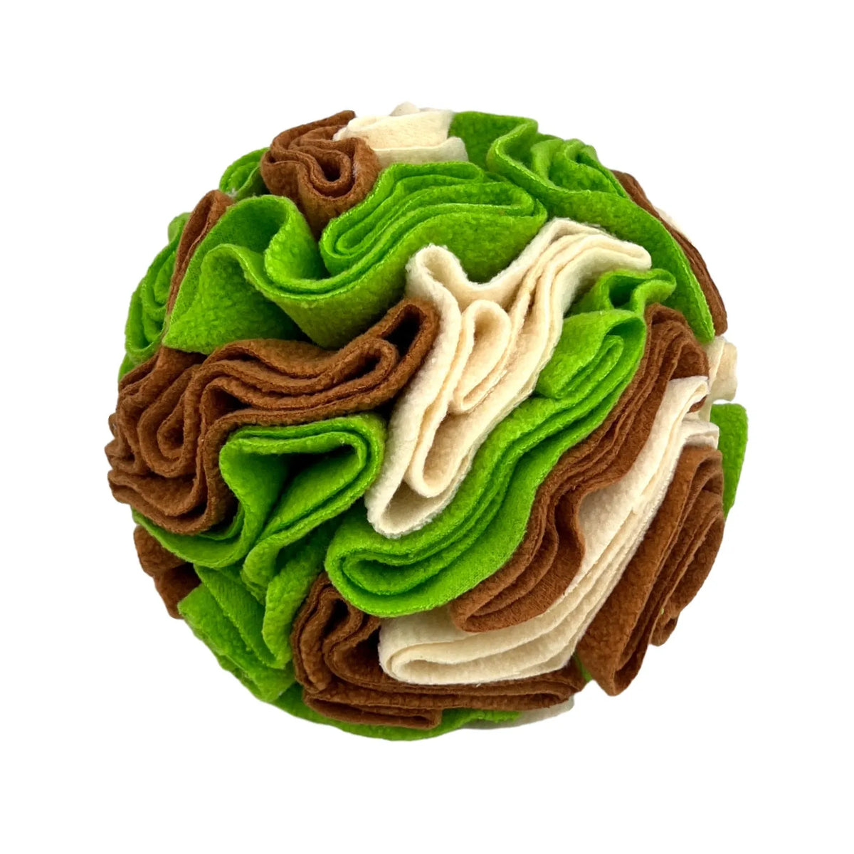 Polar fleece pet sniffing toy ball in 8cm to 20cm sizes for molar chewing and training