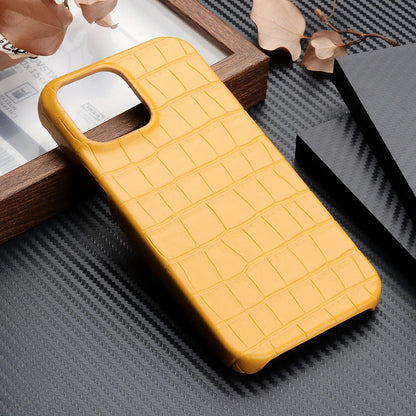 Leather grain oil edge iPhone cover in PC and PU leather, available in black, green, blue and yellow