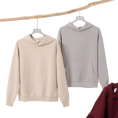 Unisex loose pullover hoodie in polyester, long sleeve, available in seven colours and sizes S to 3XL