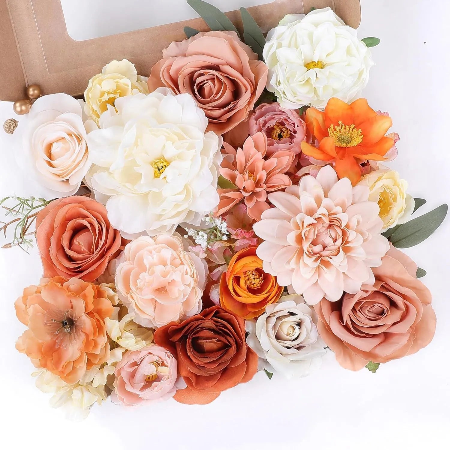Silk flower wedding simulation box flower for layout planning in a selection of colours.