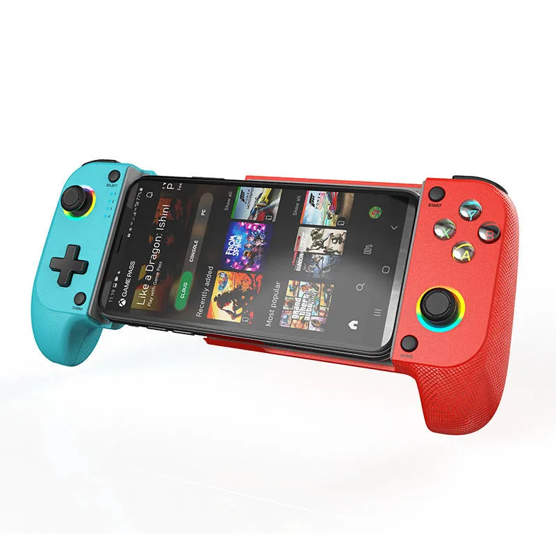 Bluetooth mobile gaming controller with adjustable stretching mechanism for smartphones