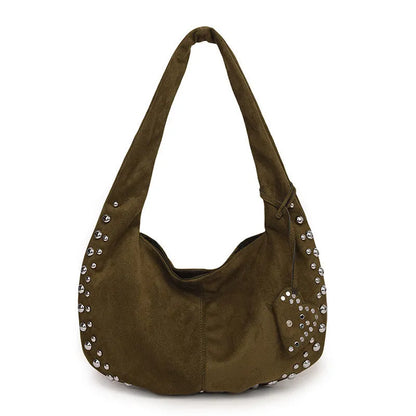 Soft plush women's tote handbag in retro style, shown in available colours