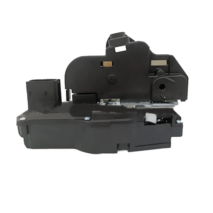 Black plastic door lock actuator for Cadillac SLS front right door with electrical connector
