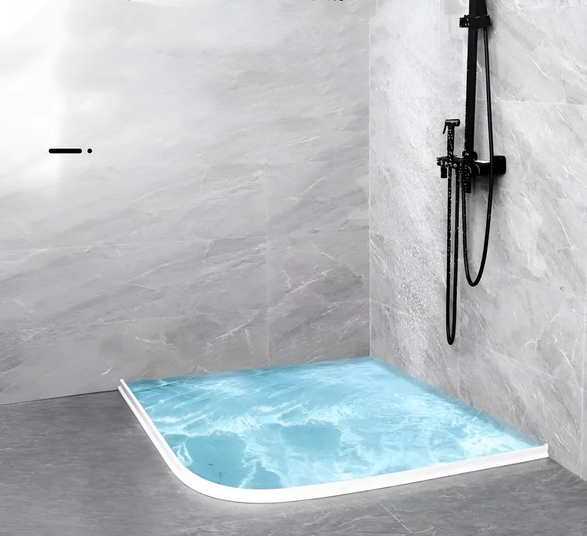 Flexible TPE waterproof strip for bathroom floor water blocking in black, grey or white colours