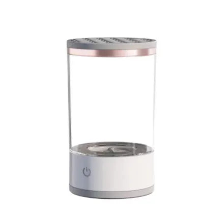 Grey and white portable electric makeup brush cleaner machine with USB charging cable