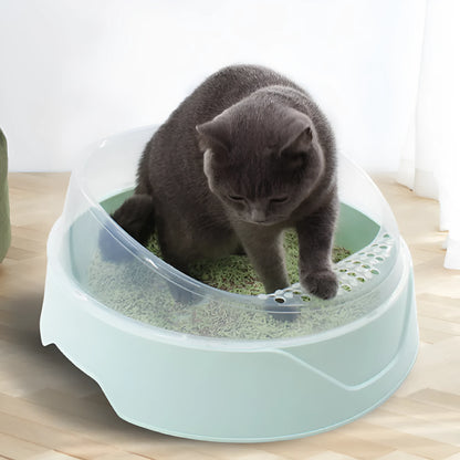 Round deodorant design cat litter box in mint green and pink colour options