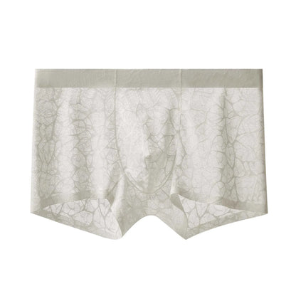 Men's leopard print jacquard underwear in black, white, grey, green, and apricot colours