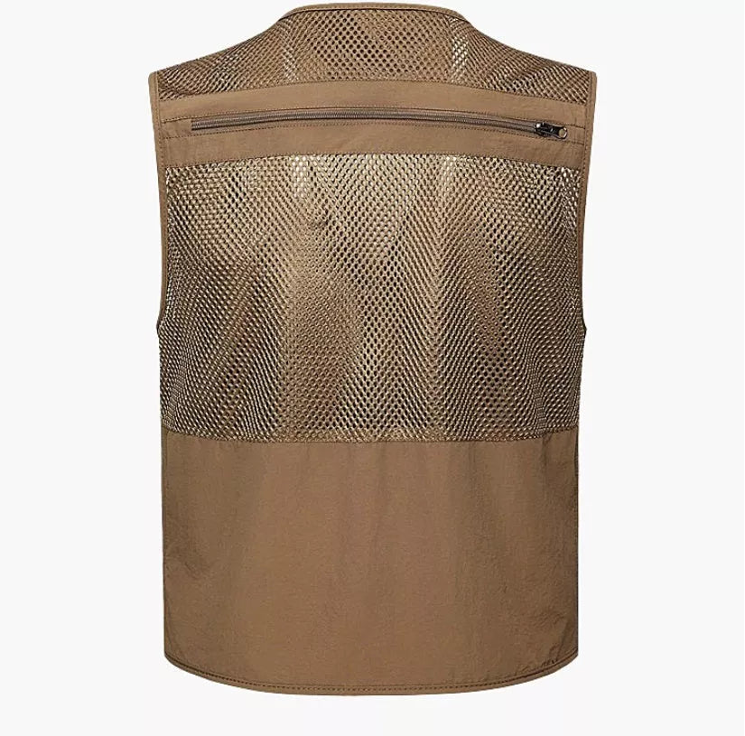 Multi-pocket men's professional photography vest in nylon, available in multiple colors and sizes