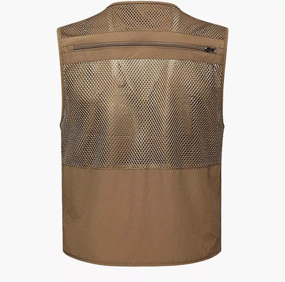 Multi-pocket men's professional photography vest in nylon, available in multiple colors and sizes
