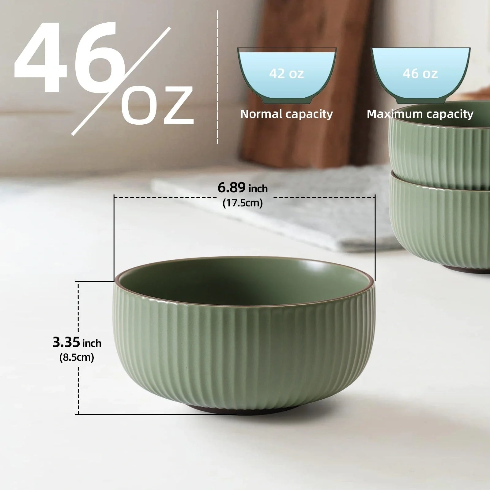 Set of 4 elegant ceramic bowls, perfect for any kitchen, microwave and oven safe