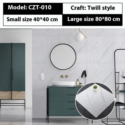 Close-up of geometric pattern marble effect self-adhesive wall sticker measuring 40x40cm