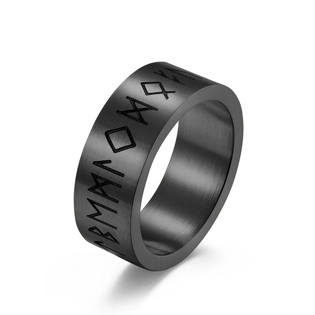 Stylish titanium steel matte brushed unisex ring in steel, gold, and black colors