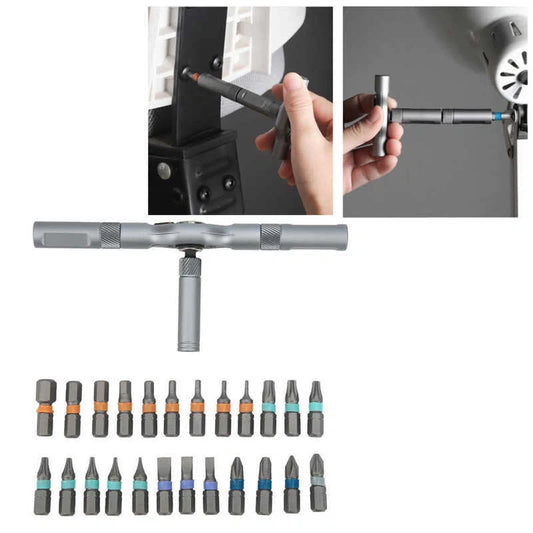 24-in-1 Ratchet Screwdriver Set with S2 alloy steel bits and ergonomic handle