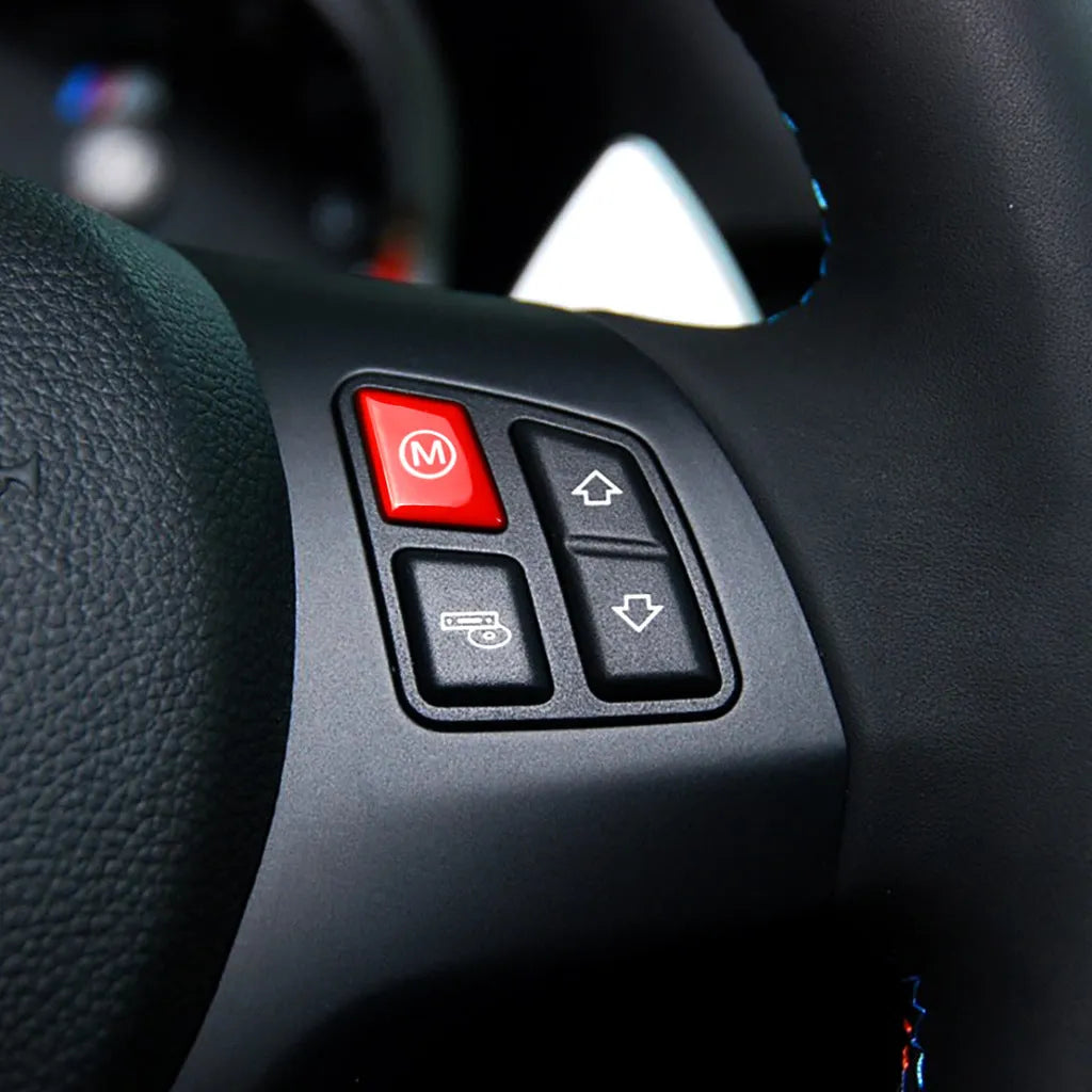 BMW steering wheel M1 M2 mode button accessories in red and blue colour options