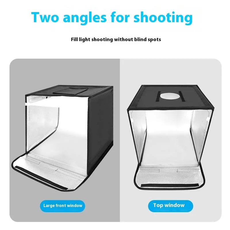50cm studio light box with metal frame and folding three-colour temperature lighting for product photography