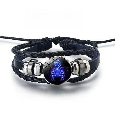 12 Constellations Luminous Bracelet glowing in the dark with zodiac designs