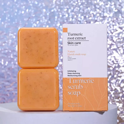 Handmade Frosted Turmeric Cleansing Soap 140g with natural anti-inflammatory benefits