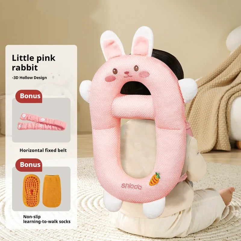 Cartoon anti-collision pillow for baby walking protection with knee pads