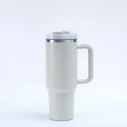 304 stainless steel vacuum cup with double-wall insulation showing 40oz capacity and 26cm height dimensions