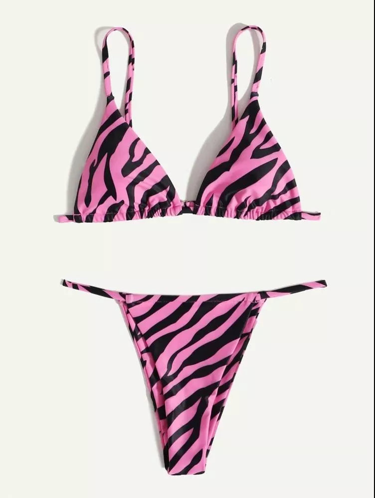 Women's three-piece swimsuit in polyester, available in multiple colours