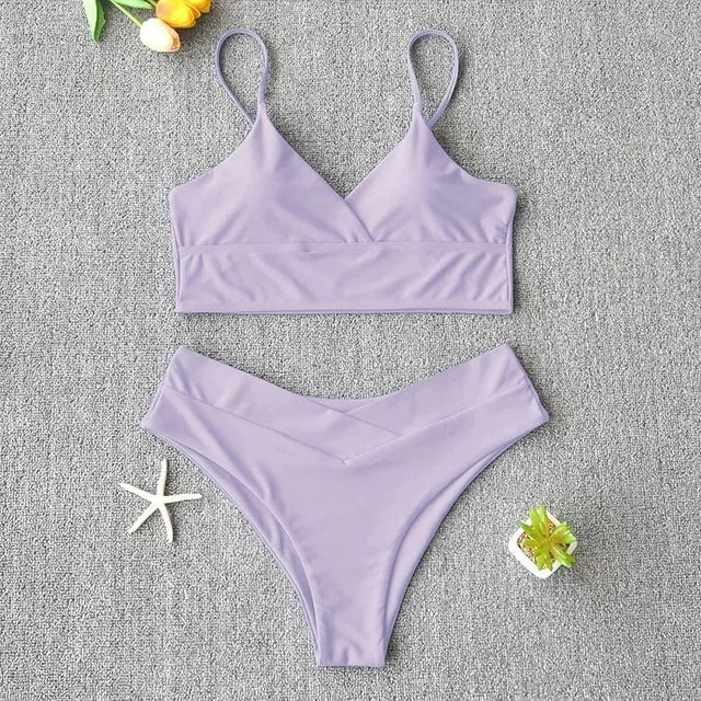 Women's two-piece swimwear bikini in quick-drying polypropylene fabric