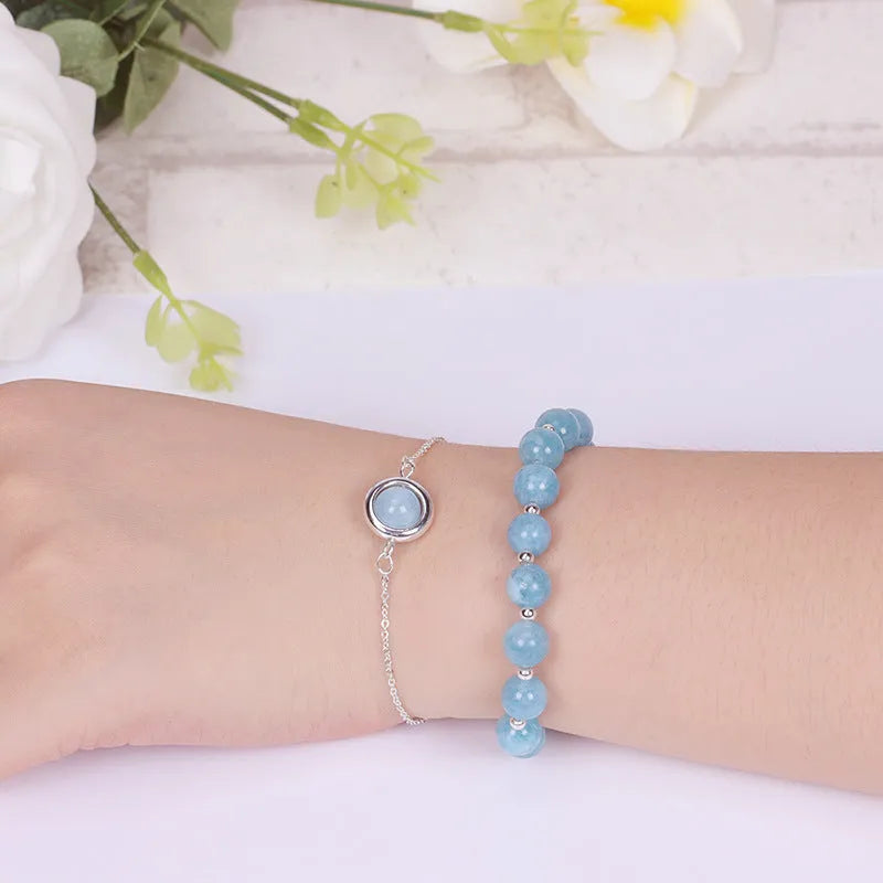 Double-layer women's bracelet with lucky beads and colourful crystals in gold-toned setting