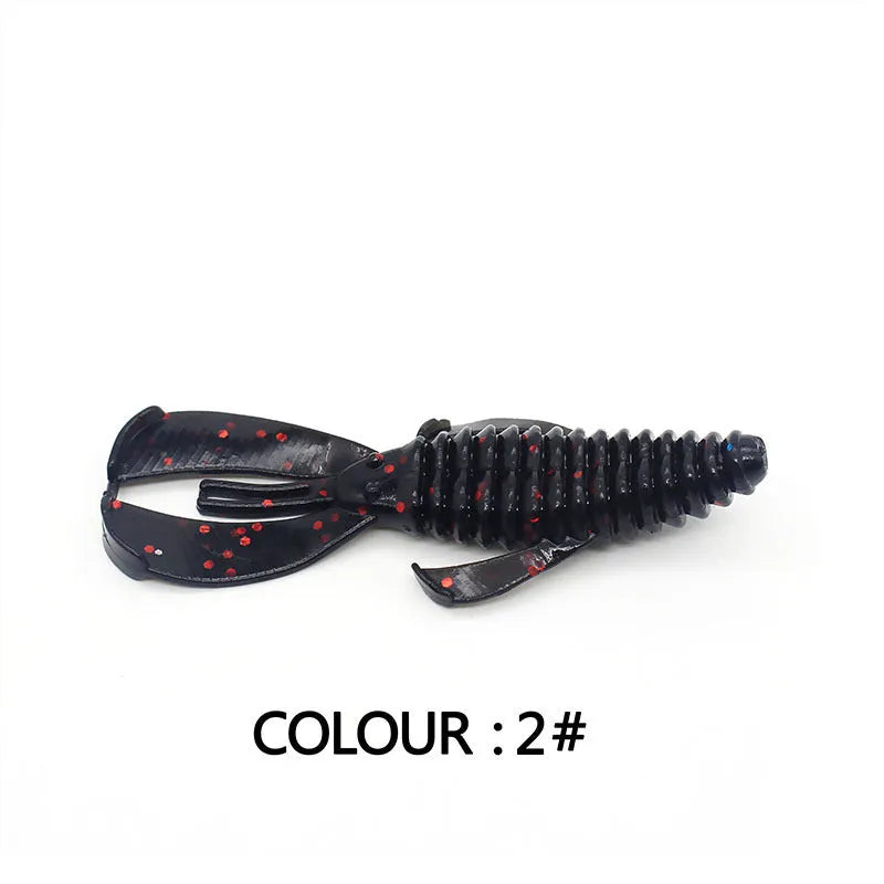 PVC soft plastic fishing lure in assorted colours showing 8cm and 12cm size options for artificial bait fishing.