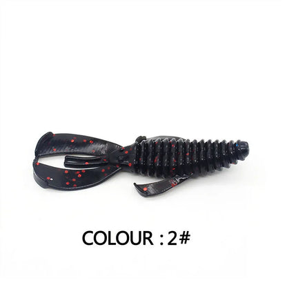 PVC soft plastic fishing lure in assorted colours showing 8cm and 12cm size options for artificial bait fishing.
