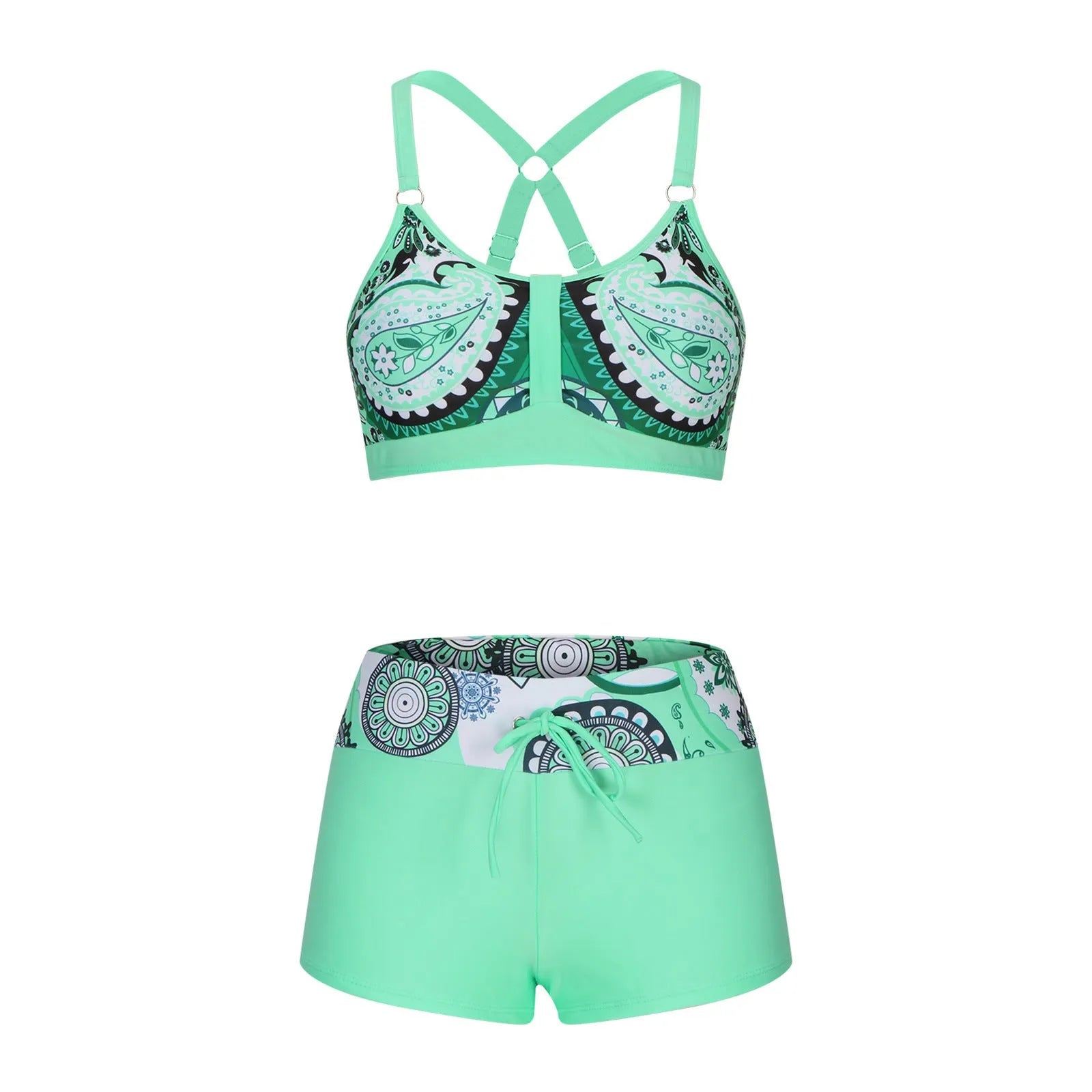 Women's floral print split bikini swimsuit in various colours and sizes